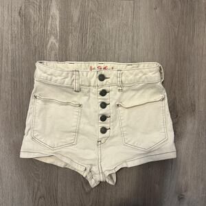 We the free cream denim shorts